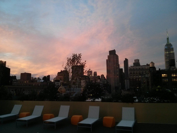 View of NYC from the Spotify deck.